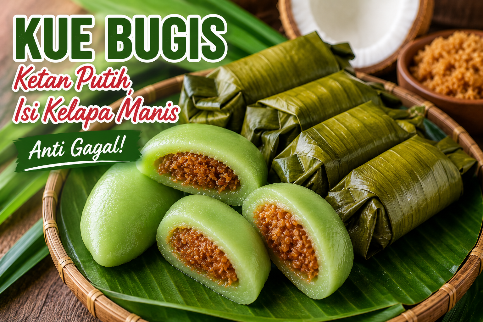 Resep Kue Bugis Tepung Ketan Putih Anti Gagal, Lembut, Kenyal dan Harum Kelapa