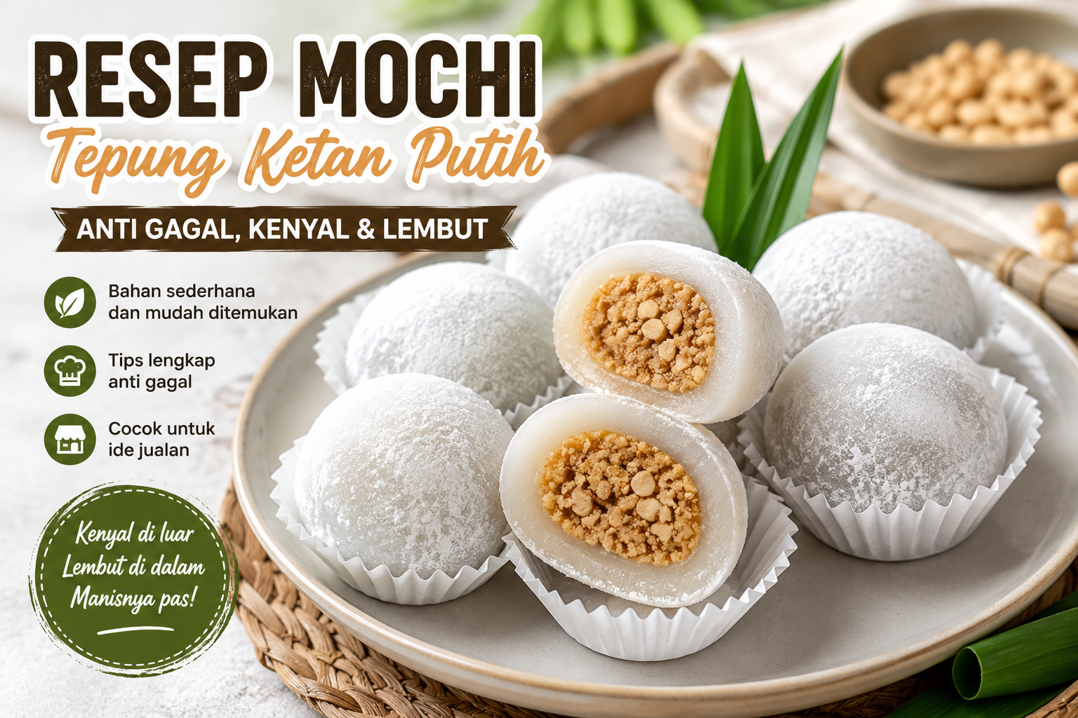 Resep Mochi Tepung Ketan Putih Anti Gagal, Kenyal Lembut dan Enak untuk Jualan