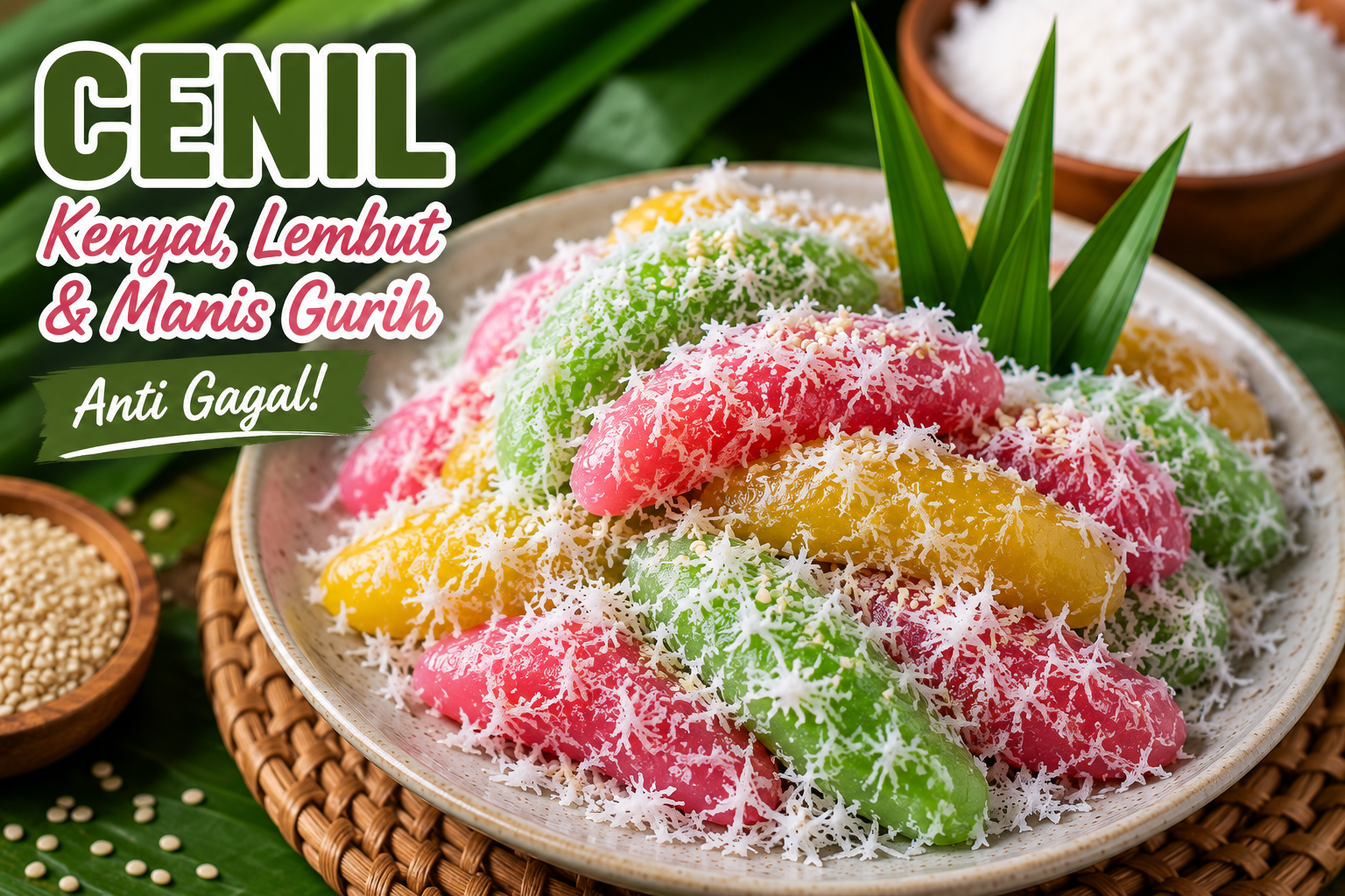 Resep Cenil Tepung Ketan Putih Anti Gagal, Kenyal, Lembut dan Tidak Alot