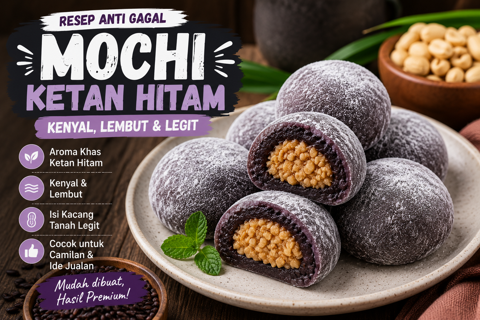 Resep Mochi Ketan Hitam Anti Gagal, Kenyal Lembut dan Tidak Lengket